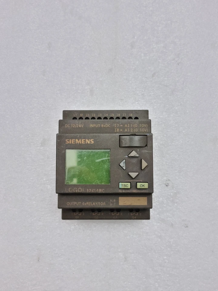 Used Siemens 6ED1052-1MD00-0BA5 12/24Vdc Logo Plc 6ED10521MD000BA5 12/24RC